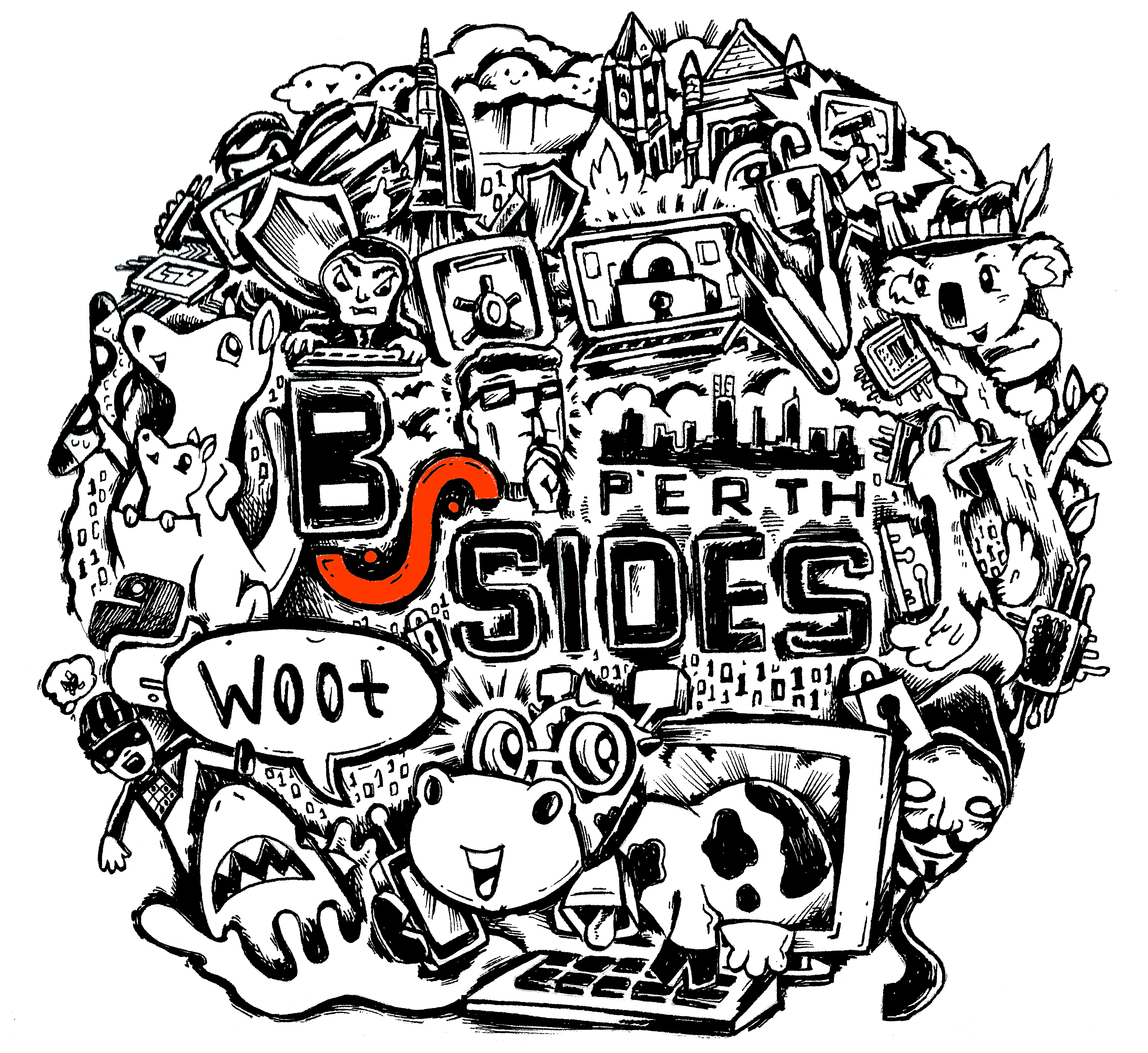 The original BSides Perth logo, 2017